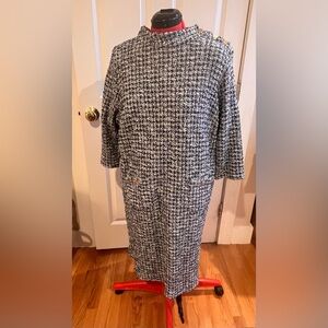 NWT Talbots Poppy Tweed dark blue white knit dress Women’s 2xP